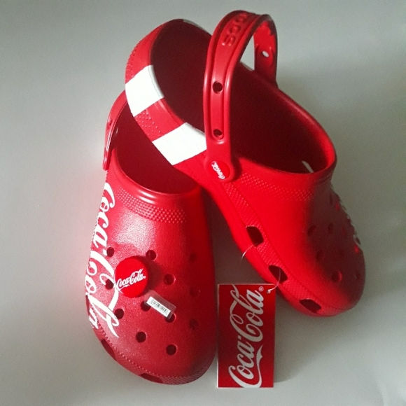 (New) RARE Crocs Coca Cola Classic Clogs & Coca Cola Bottle Cap Jibbitz (W10/M8) - Picture 2 of 12